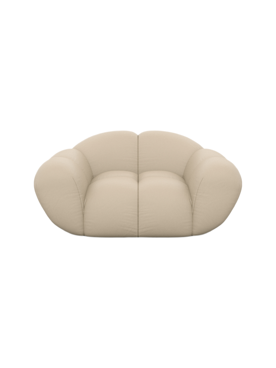 
Design Echtleder Loungesessel „Levante“ - Echtleder Beige