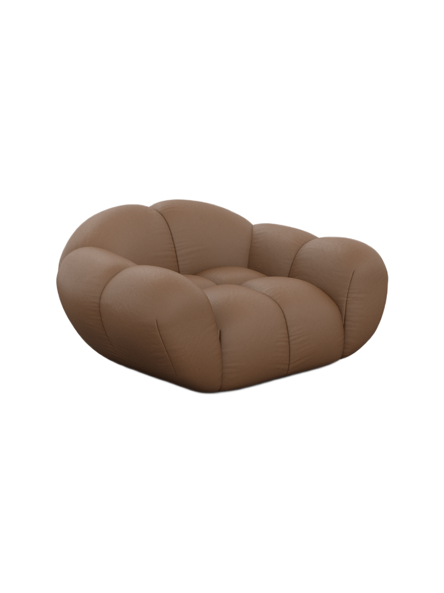
Design Echtleder Loungesessel „Levante“ - Echtleder Beige