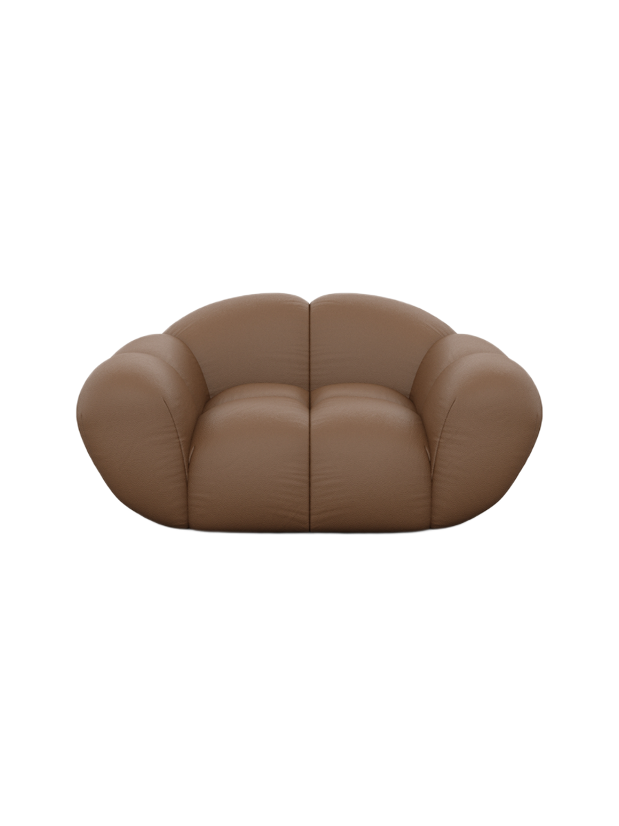 
Fauteuil lounge design en cuir véritable « Levante » - Cuir véritable Choco Brown