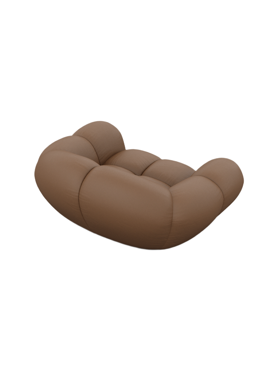 
Fauteuil lounge design en cuir véritable « Levante » - Cuir véritable Choco Brown