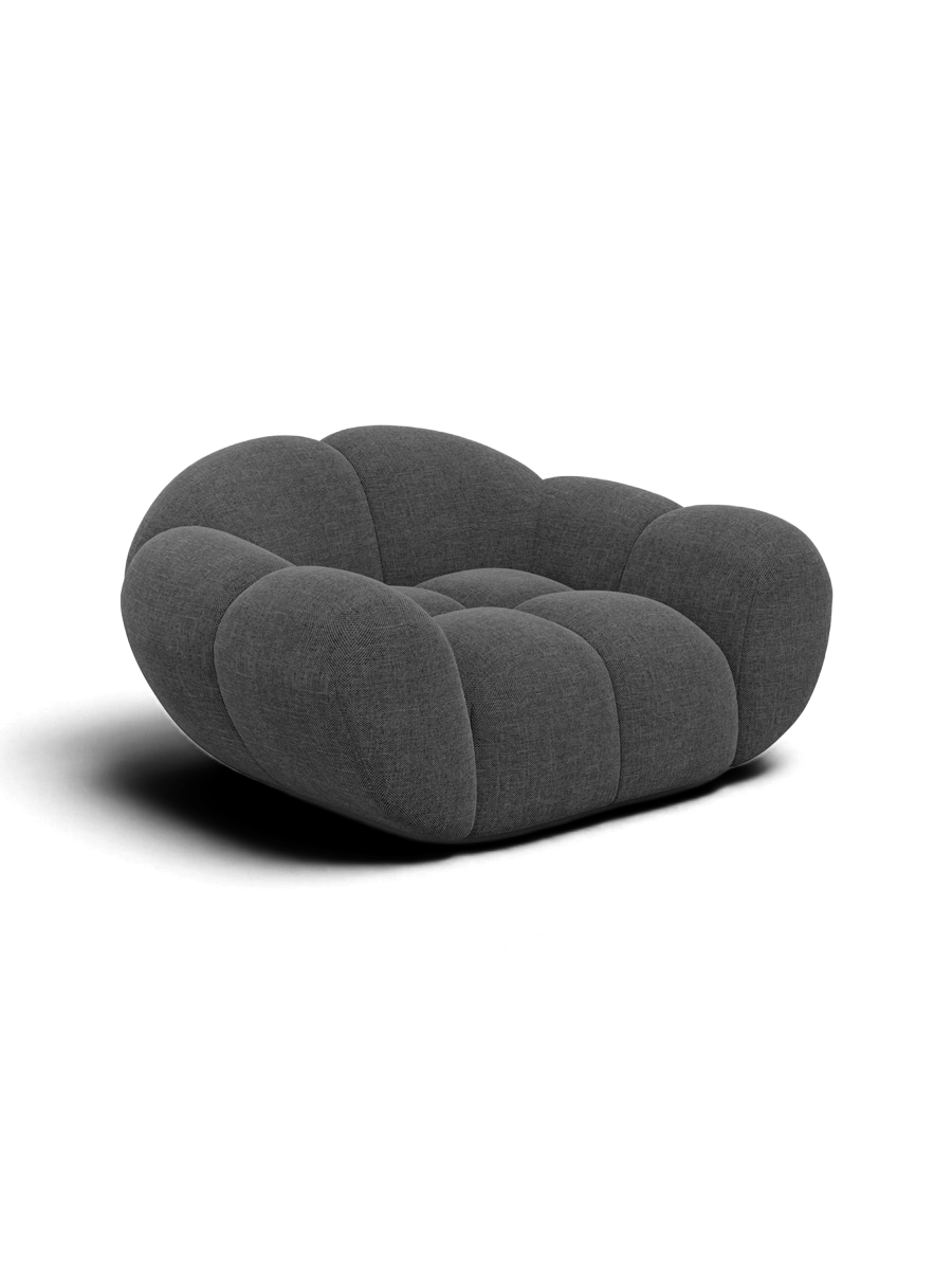 
Poltrona lounge di design «Levante» con rivestimento in tessuto strutturato - Tessuto strutturato Antracite