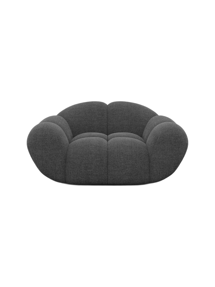 
Fauteuil lounge design « Levante » avec revêtement en tissu structuré - Tissu texturé Anthrazit