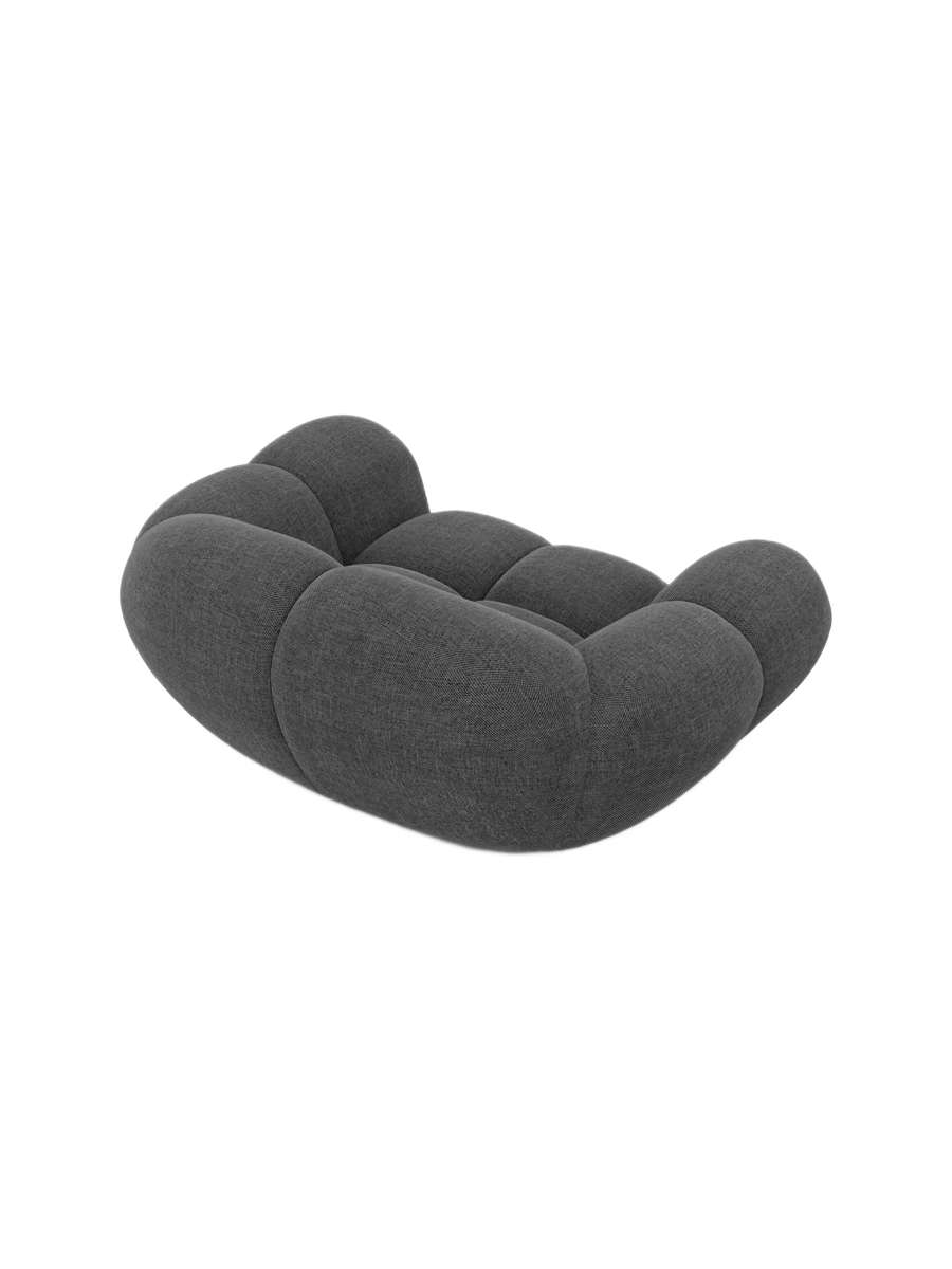 
Fauteuil lounge design « Levante » avec revêtement en tissu structuré - Tissu texturé Anthrazit