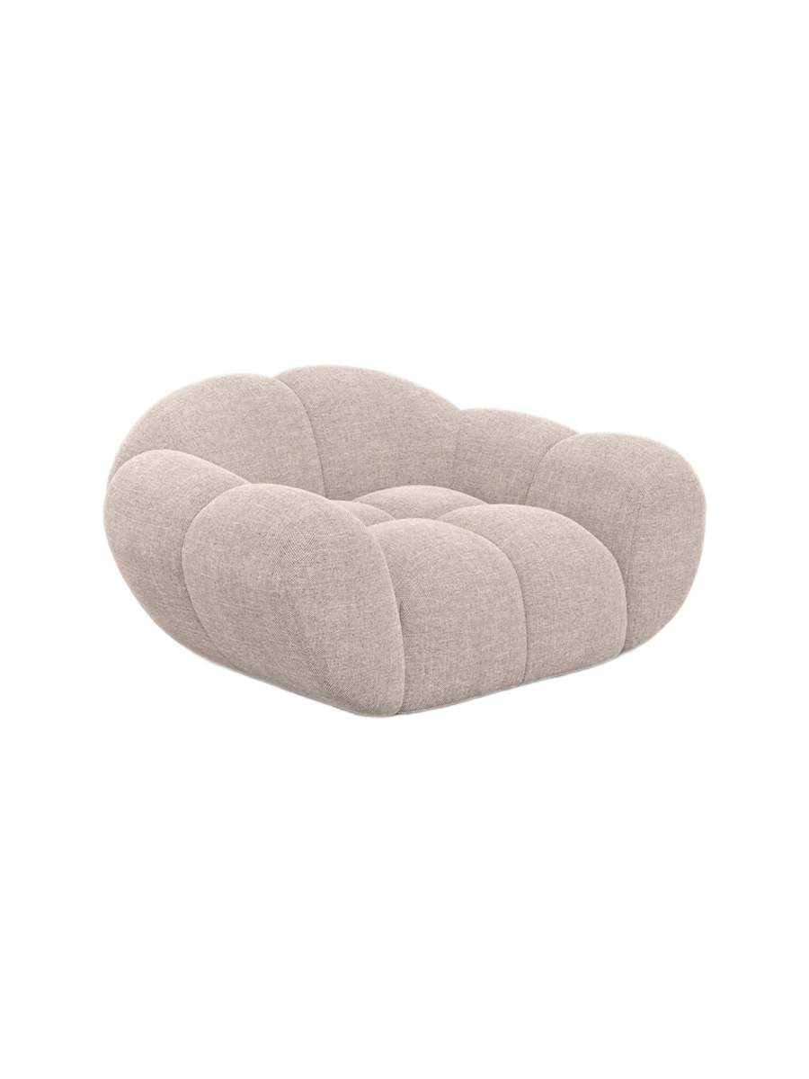 
Fauteuil lounge design « Levante » avec revêtement en tissu structuré - Tissu texturé Anthrazit