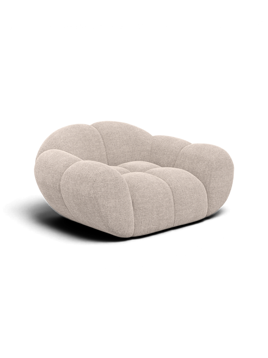 
Poltrona lounge di design «Levante» con rivestimento in tessuto strutturato - Tessuto strutturato Beige
