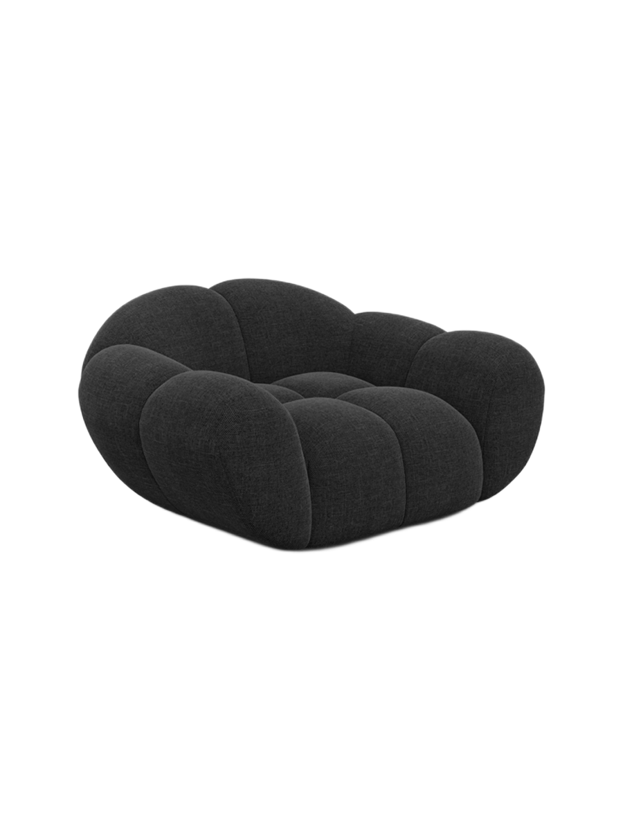 
Fauteuil lounge design « Levante » avec revêtement en tissu structuré - Tissu texturé Anthrazit
