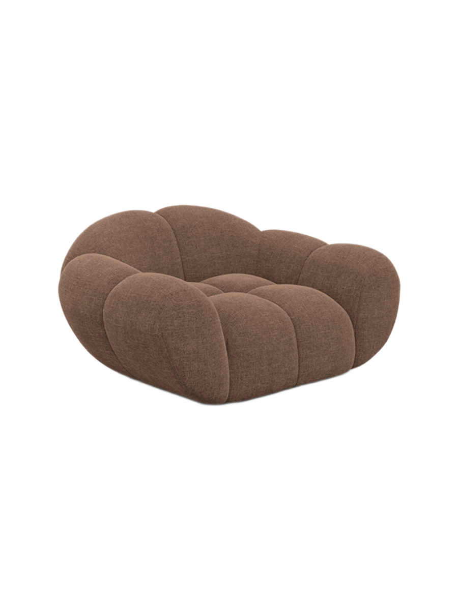 
Fauteuil lounge design « Levante » avec revêtement en tissu structuré - Tissu texturé Anthrazit