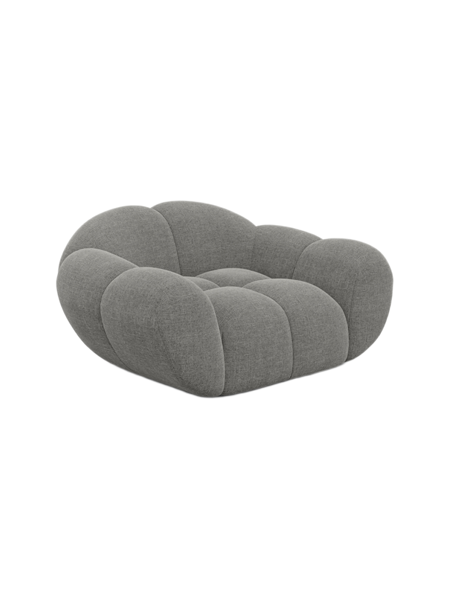 
Fauteuil lounge design « Levante » avec revêtement en tissu structuré - Tissu texturé Anthrazit
