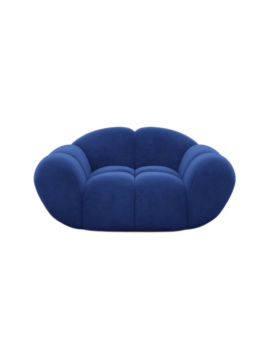 
Designer lounge chair “Levante” with velvet upholstery - Velvet cover Royal Blue