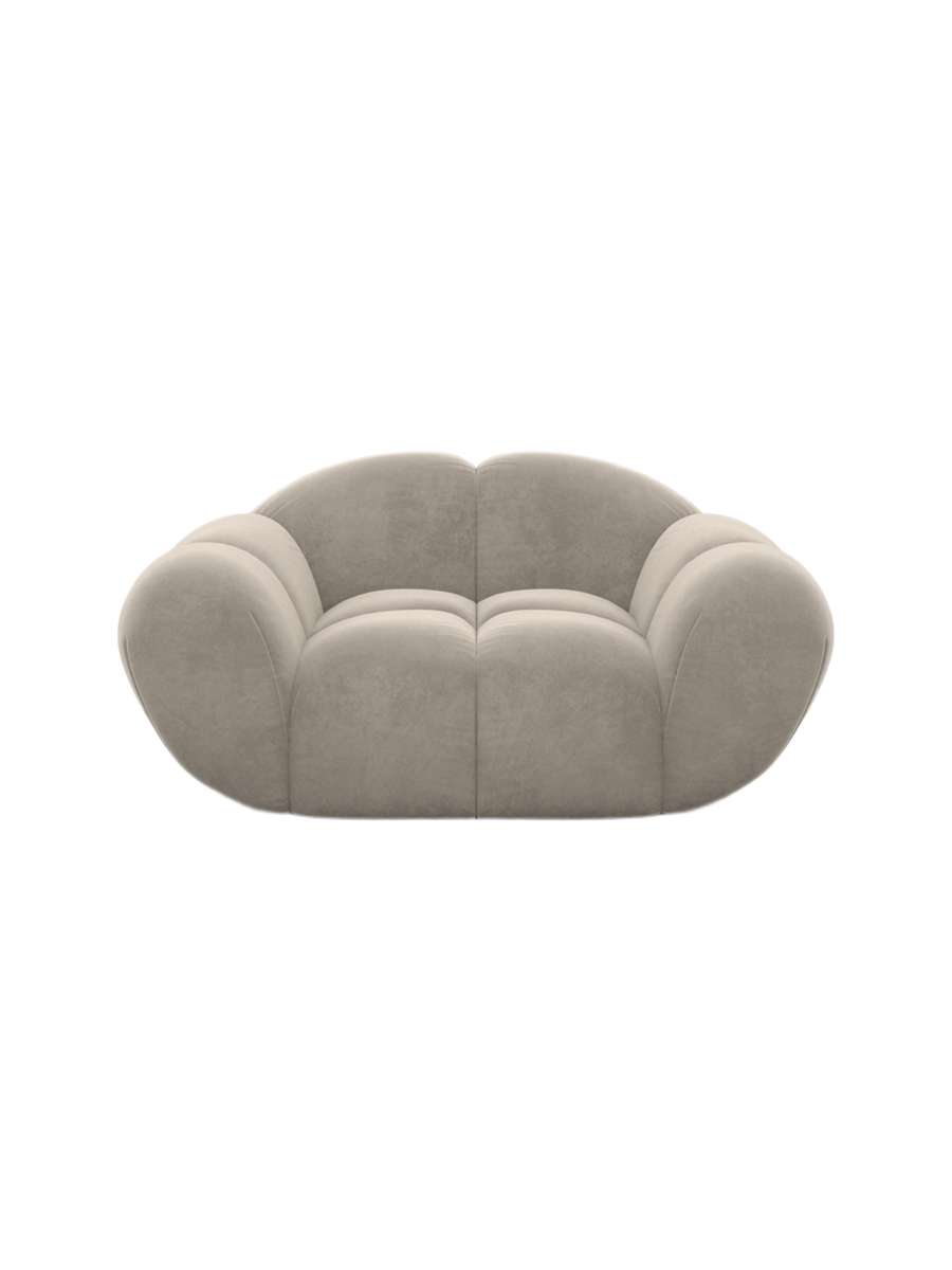 
Poltrona lounge di design «Levante» con rivestimento in velluto - Rivestimento in velluto Beige scuro
