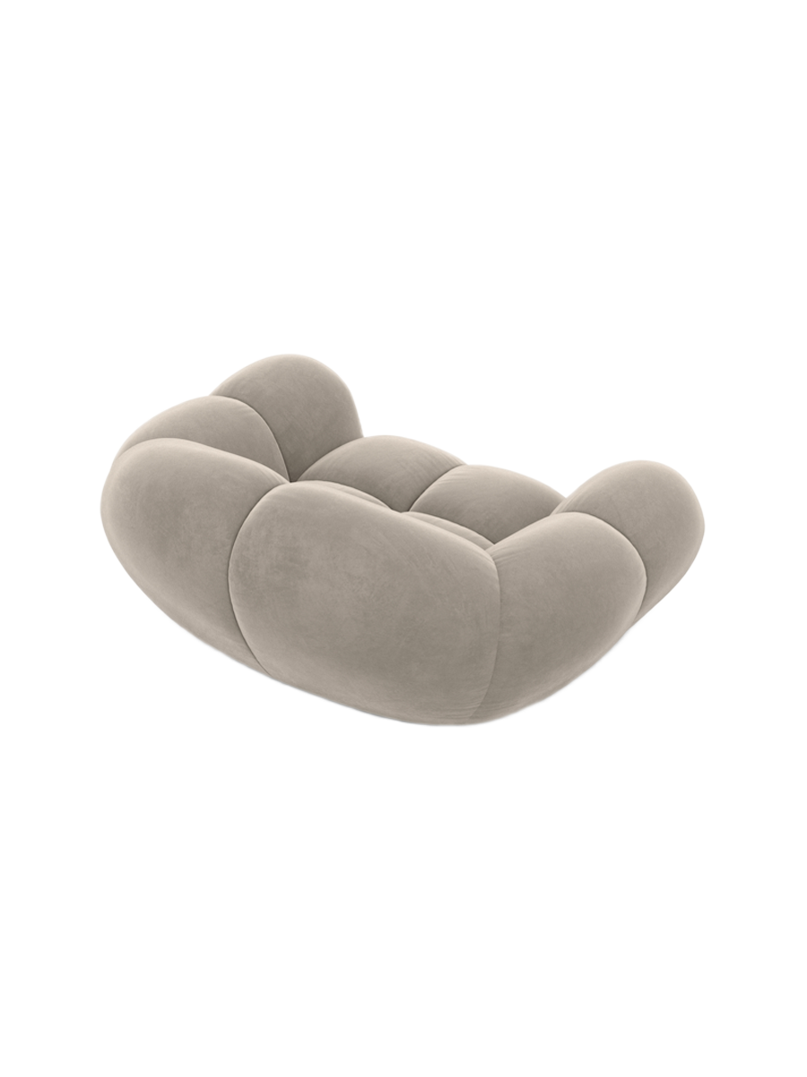 
Poltrona lounge di design «Levante» con rivestimento in velluto - Rivestimento in velluto Beige scuro