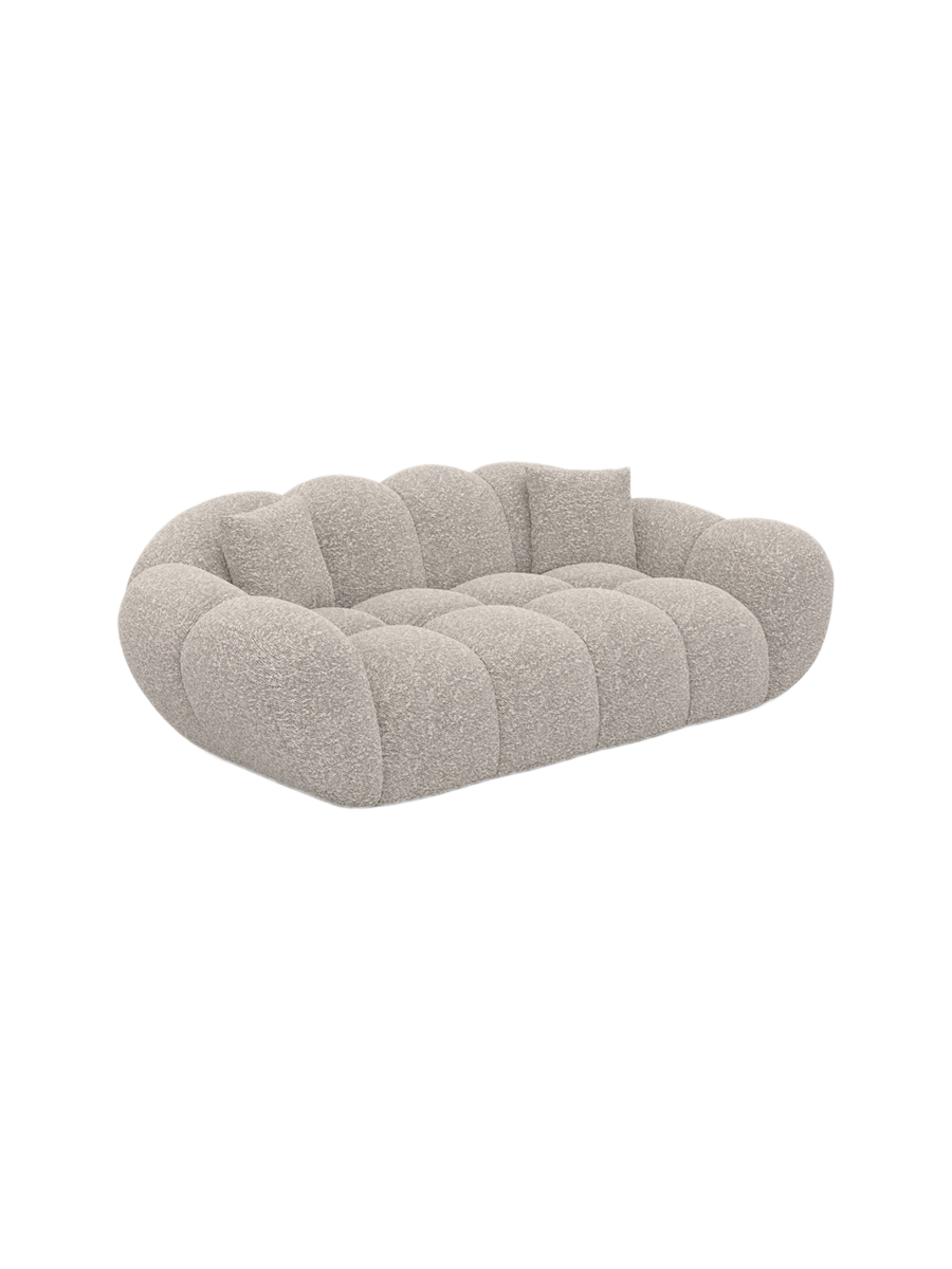 
Divano di design a 2 posti «Levante» con rivestimento in bouclé - Bouclé Toffee