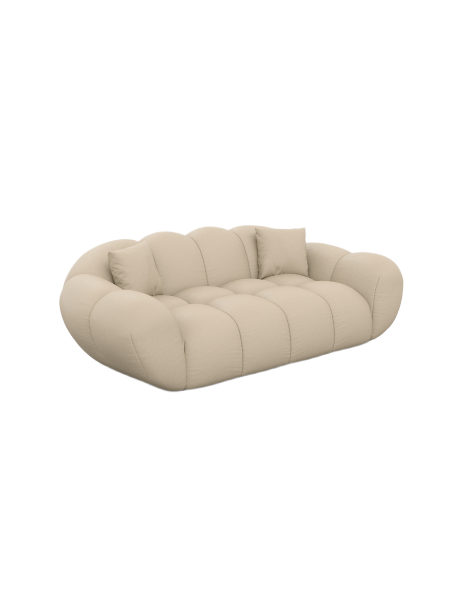 
2-Sitzer Design Echtleder Sofa „Levante“ - Echtleder Beige