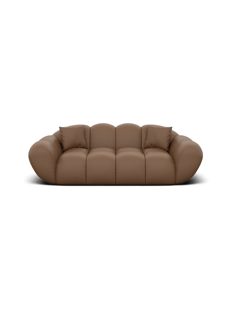 
2-seat designer genuine leather sofa “Levante” - Genuine leather Choco Brown