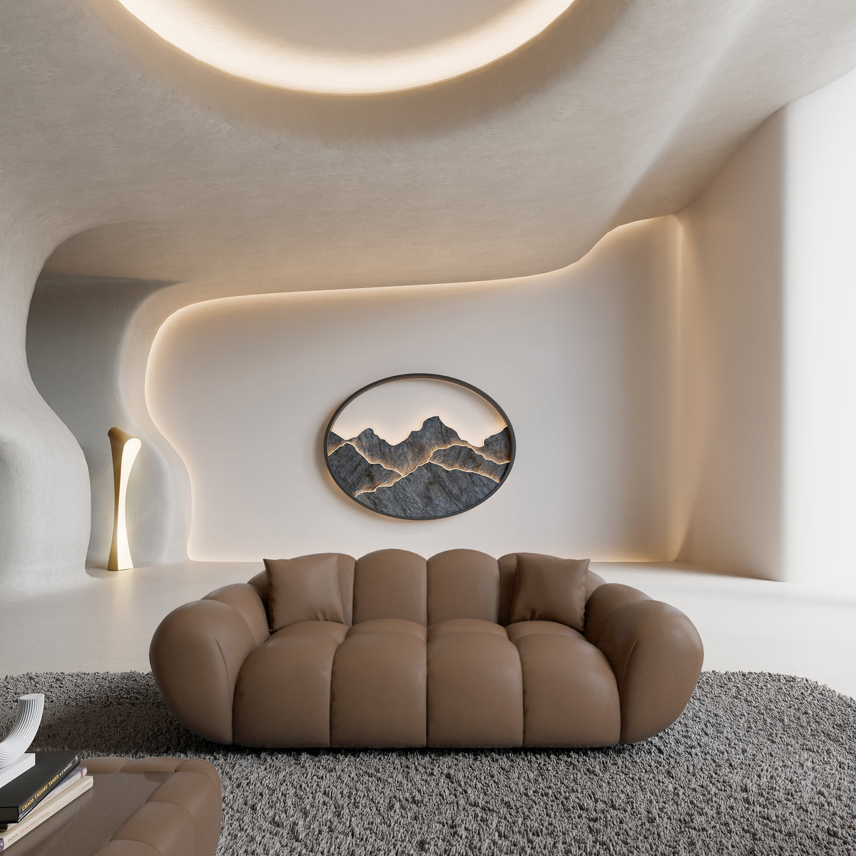 
2-Sitzer Design Echtleder Sofa „Levante“ - Echtleder Choco Brown