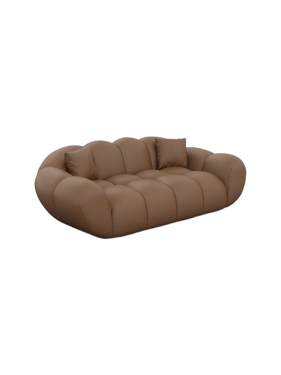 
2-Sitzer Design Echtleder Sofa „Levante“ - Echtleder Choco Brown