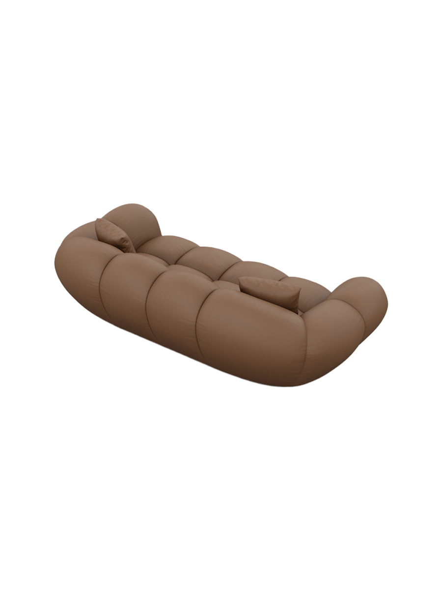 
2-Sitzer Design Echtleder Sofa „Levante“ - Echtleder Choco Brown