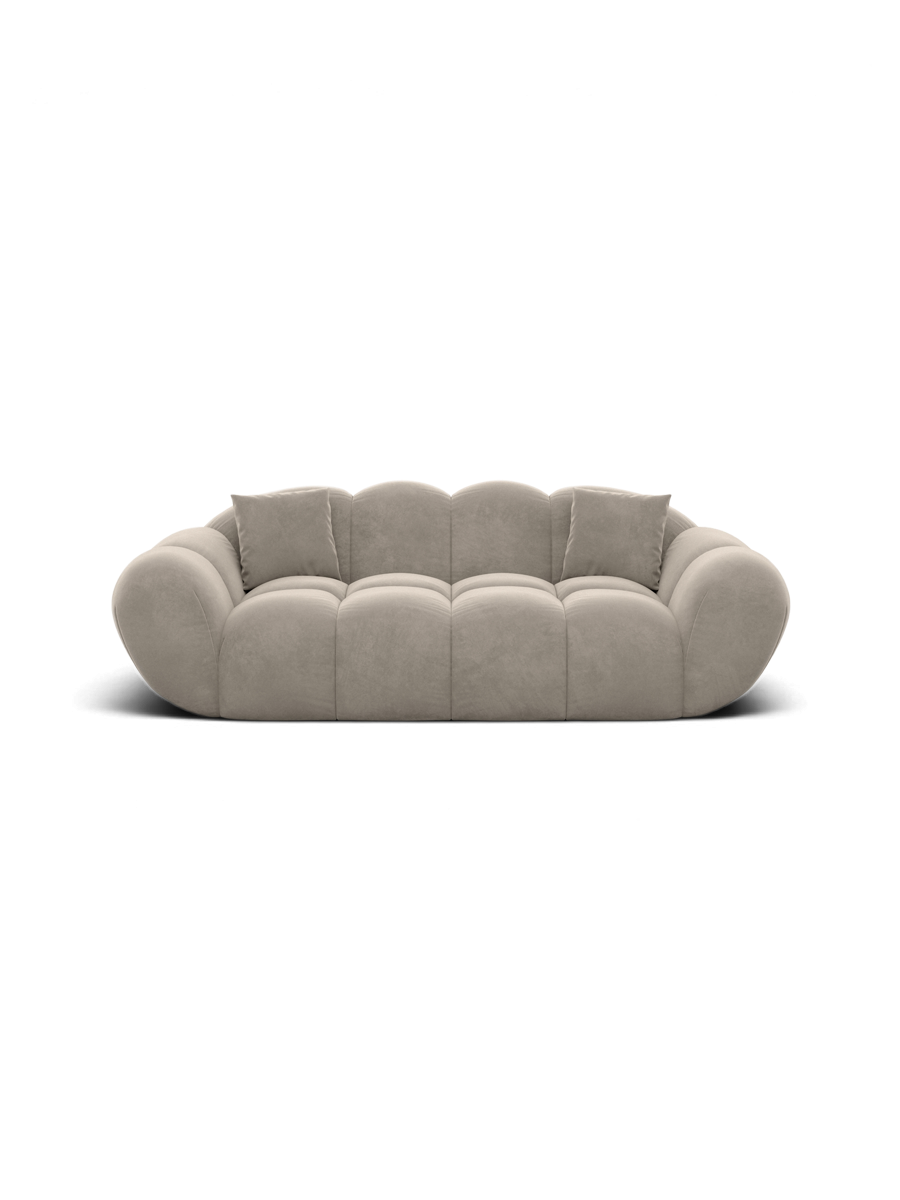 
2-Sitzer Design Sofa „Levante“ mit Samtbezug - Samtbezug Beige dunkel