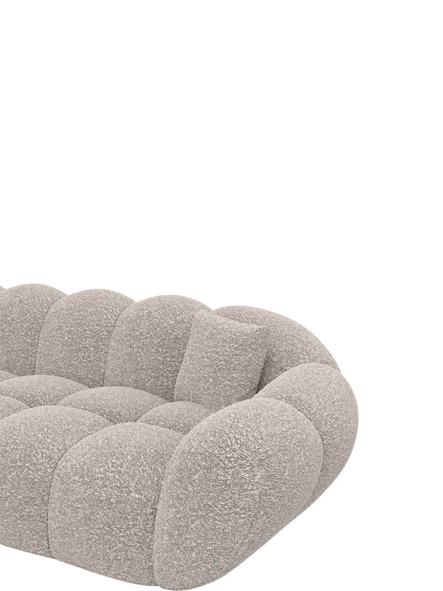 
Divano di design a 3 posti «Levante» con rivestimento in bouclé - Bouclé Toffee