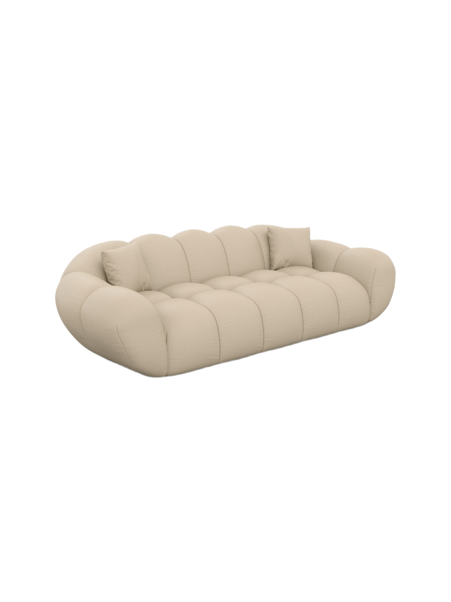 
3-Sitzer Design Echtleder Sofa „Levante“ - Echtleder Beige
