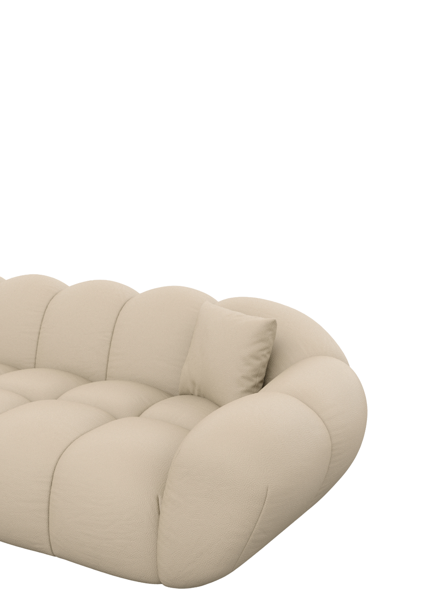 
3-Sitzer Design Echtleder Sofa „Levante“ - Echtleder Beige
