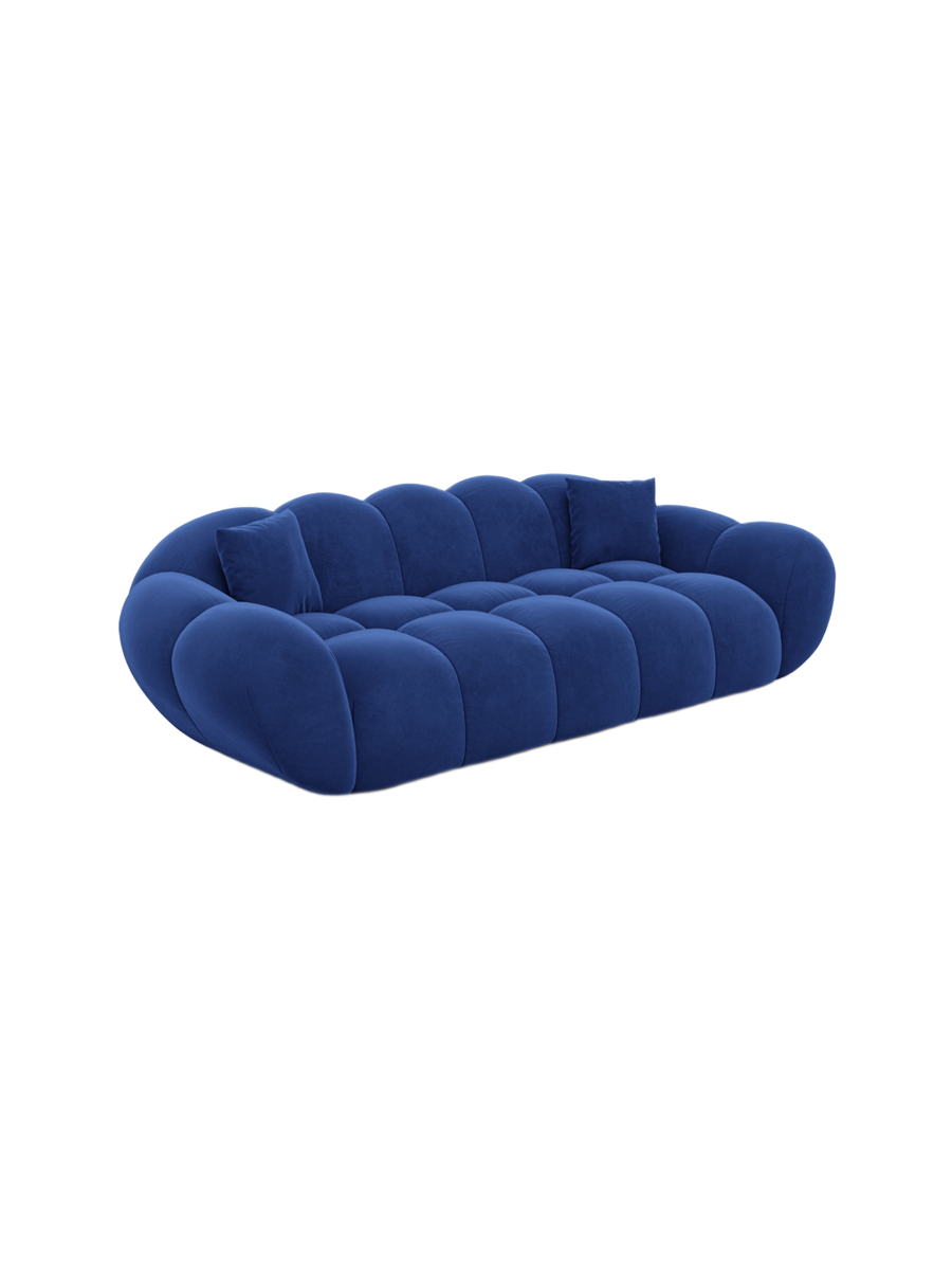 
3-seat designer sofa “Levante” with velvet upholstery - Velvet cover Royal Blue