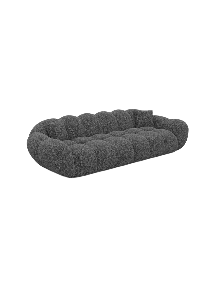 
Canapé design 4 places « Levante » avec revêtement bouclé - Bouclé Graphit