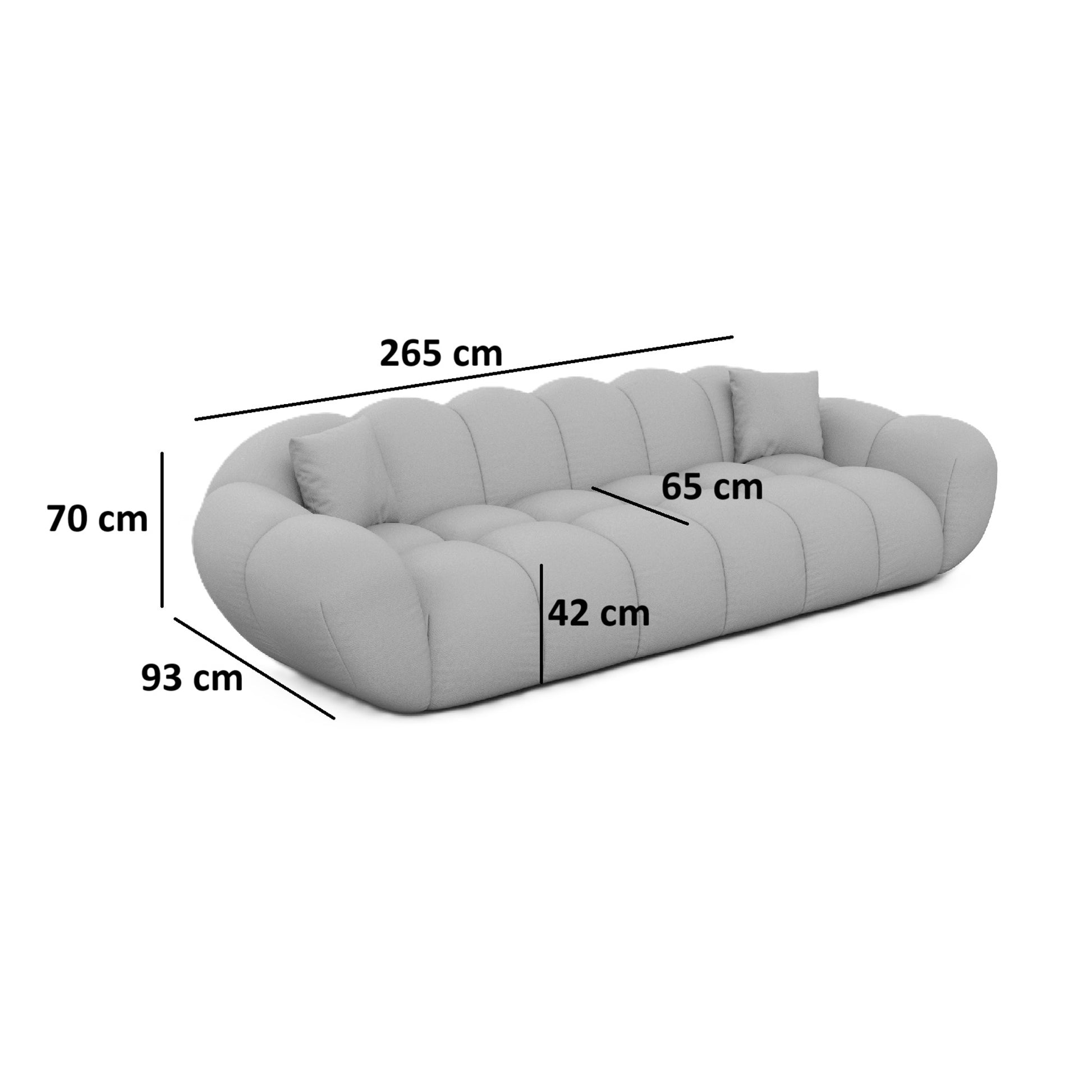 
4-Sitzer Design Echtleder Sofa „Levante“ - Echtleder Beige