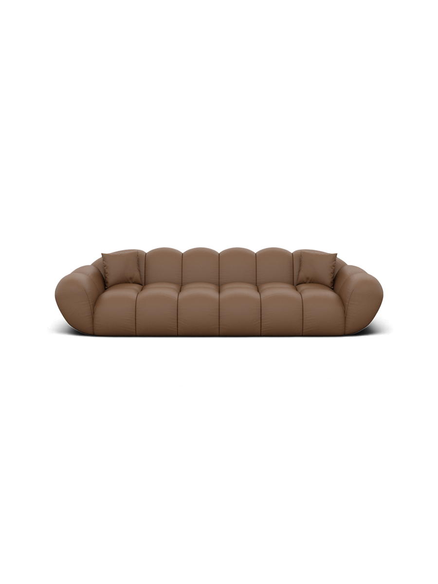 
4-seat designer genuine leather sofa “Levante” - Genuine leather Choco Brown