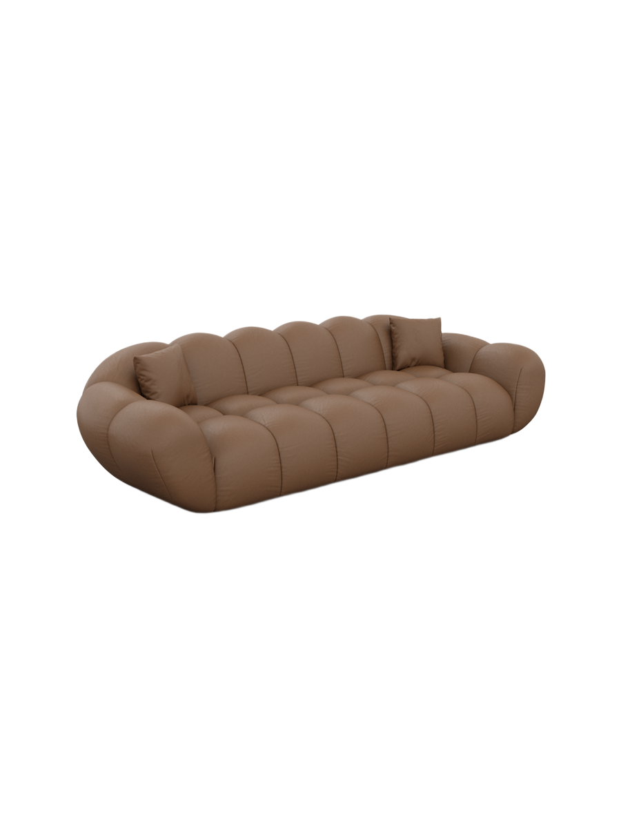 
4-seat designer genuine leather sofa “Levante” - Genuine leather Choco Brown