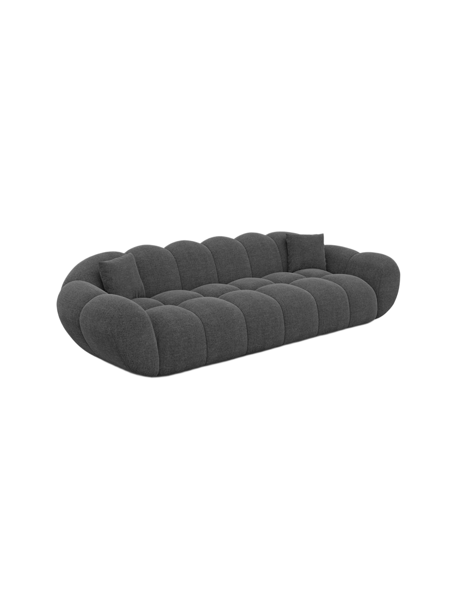 
4-seat designer sofa “Levante” with textured fabric upholstery - Textured fabric Anthracite