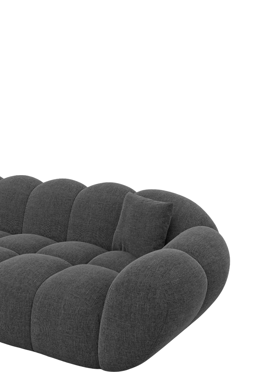 
4-seat designer sofa “Levante” with textured fabric upholstery - Textured fabric Anthracite