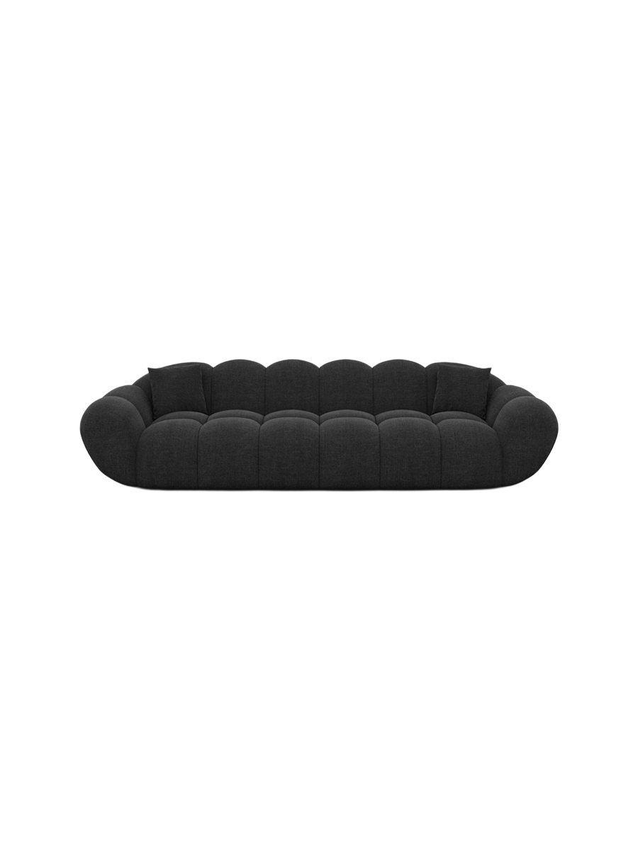 
4-seat designer sofa “Levante” with textured fabric upholstery - Textured fabric Anthracite