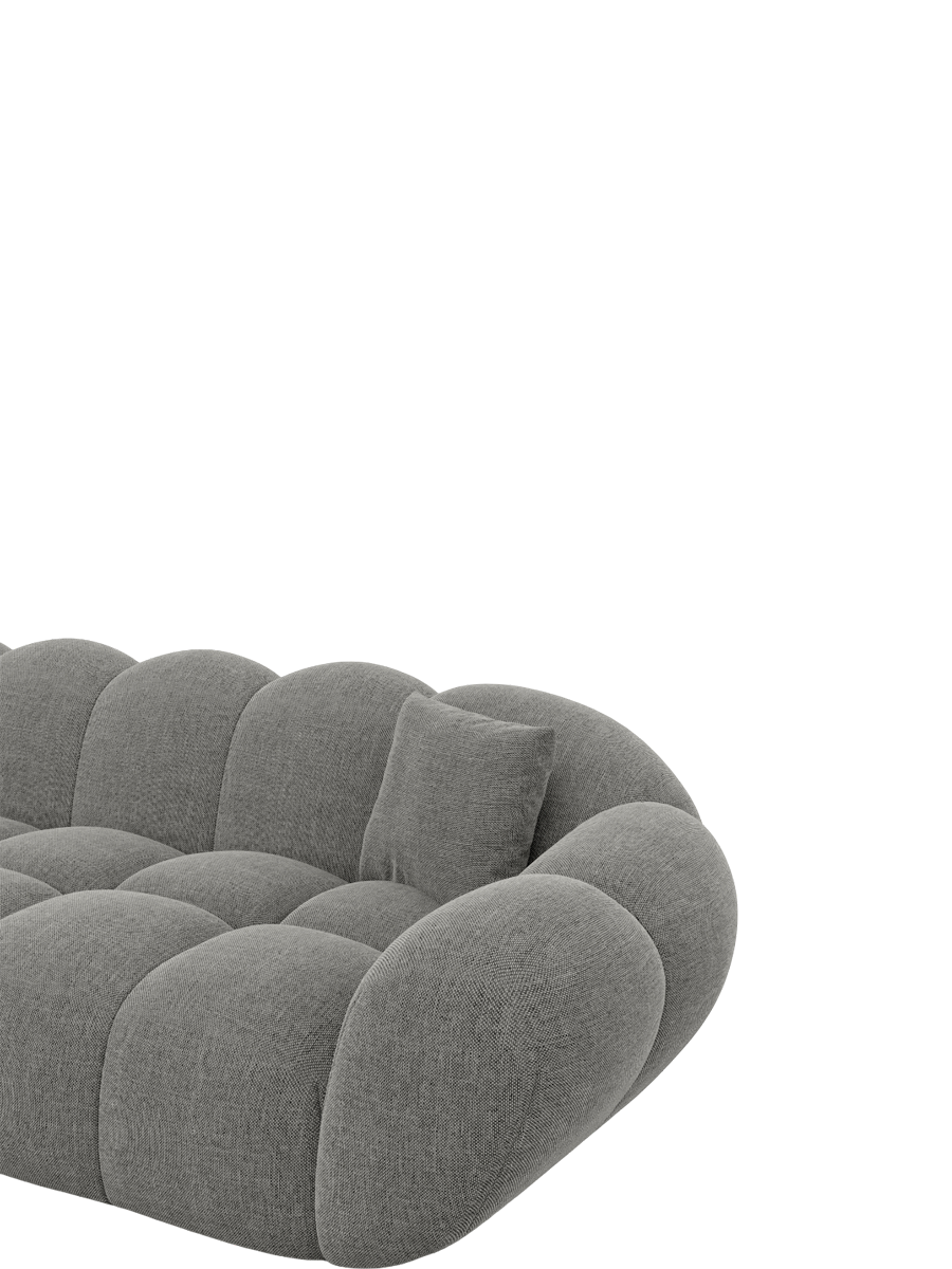 
Divano di design a 4 posti «Levante» con rivestimento in tessuto strutturato - Tessuto strutturato Grigio