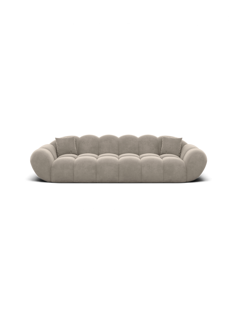 
Canapé design 4 places « Levante » avec revêtement en velours - Revêtement en velours beige foncé