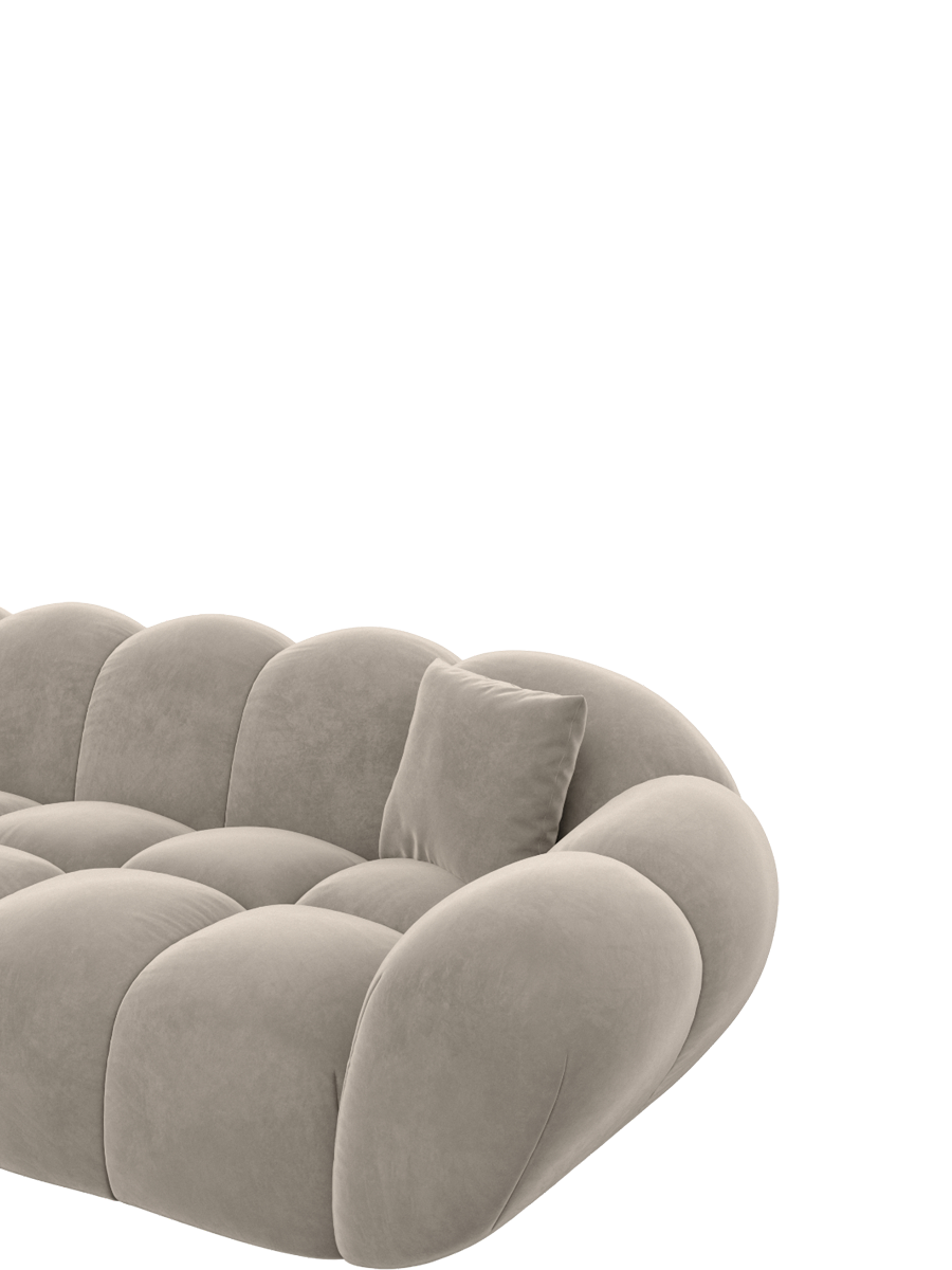 
Divano di design a 4 posti «Levante» con rivestimento in velluto - Rivestimento in velluto Beige scuro