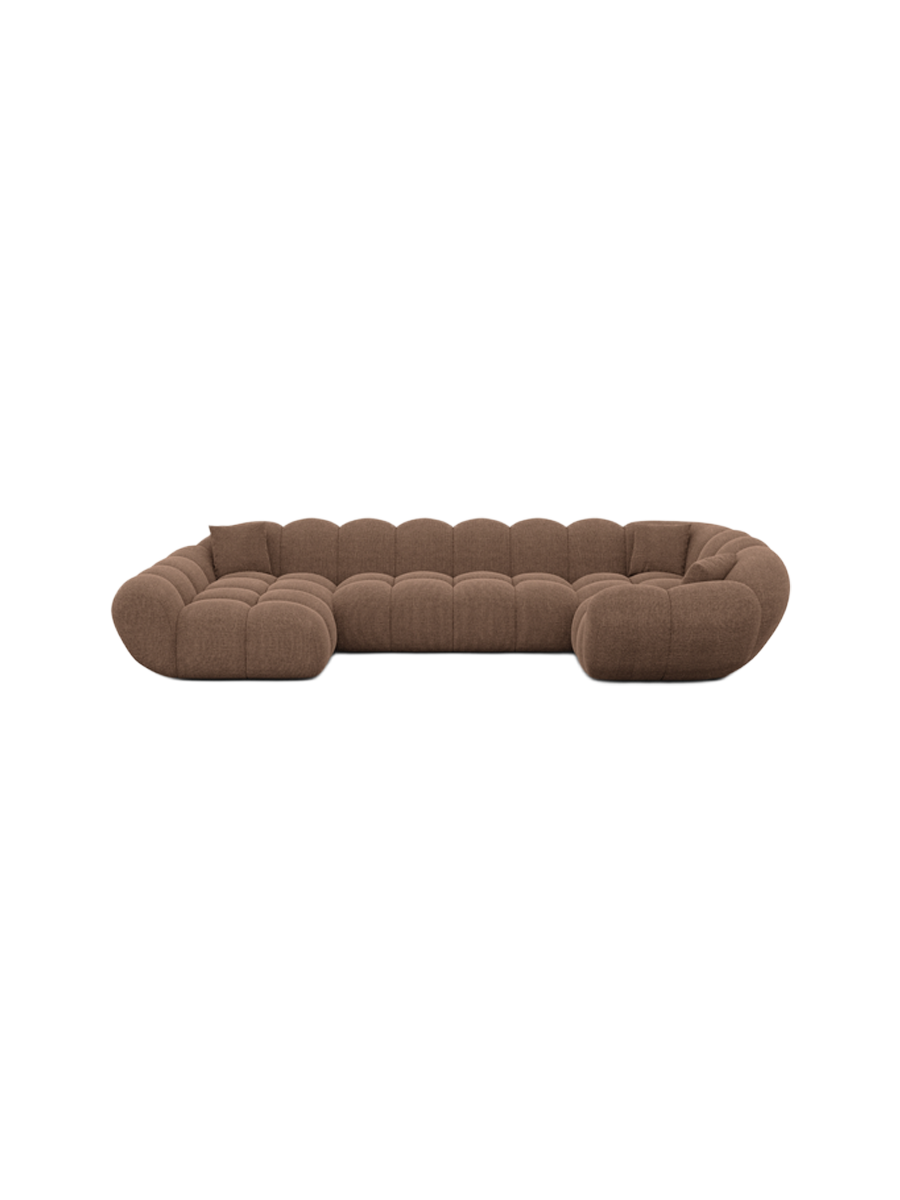 
Canapé panoramique design 6 places « Levante XL » avec revêtement en tissu structuré - Tissu texturé Anthrazit / Côté long gauche