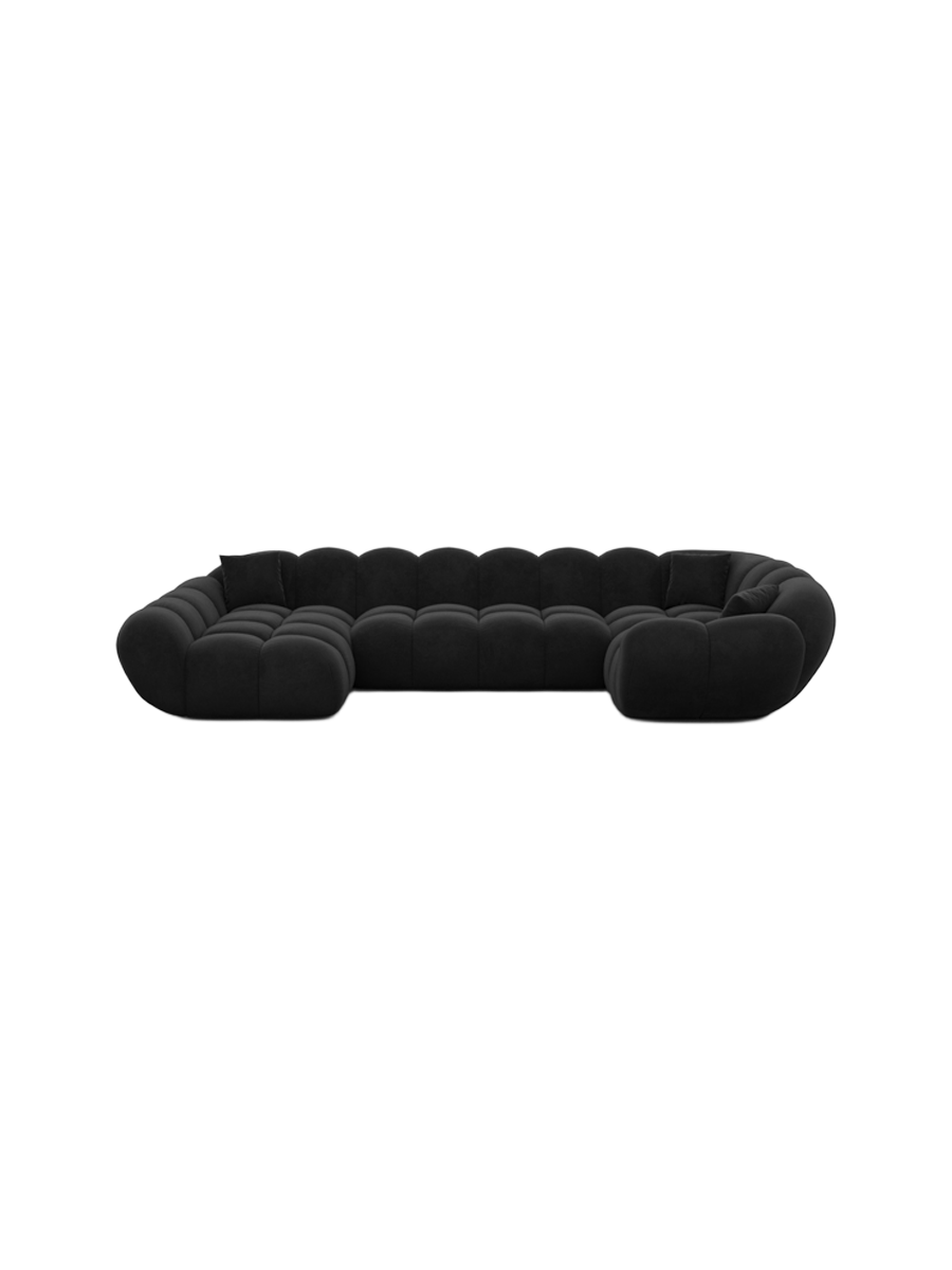 
6-seat designer panoramic sofa “Levante XL” with velvet upholstery - Velvet cover Royal Blue / Long side left
