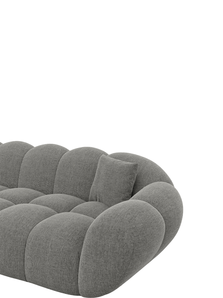 
Divano panoramico di design a 6 posti «Levante XL» con rivestimento in tessuto strutturato - Tessuto strutturato Grigio / Lato lungo a sinistra