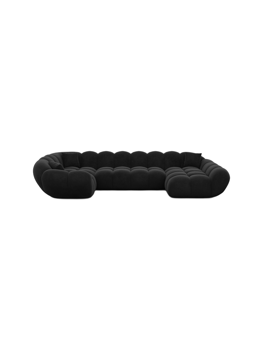 
6-seat designer panoramic sofa “Levante XL” with velvet upholstery - Velvet cover Royal Blue / Long side left