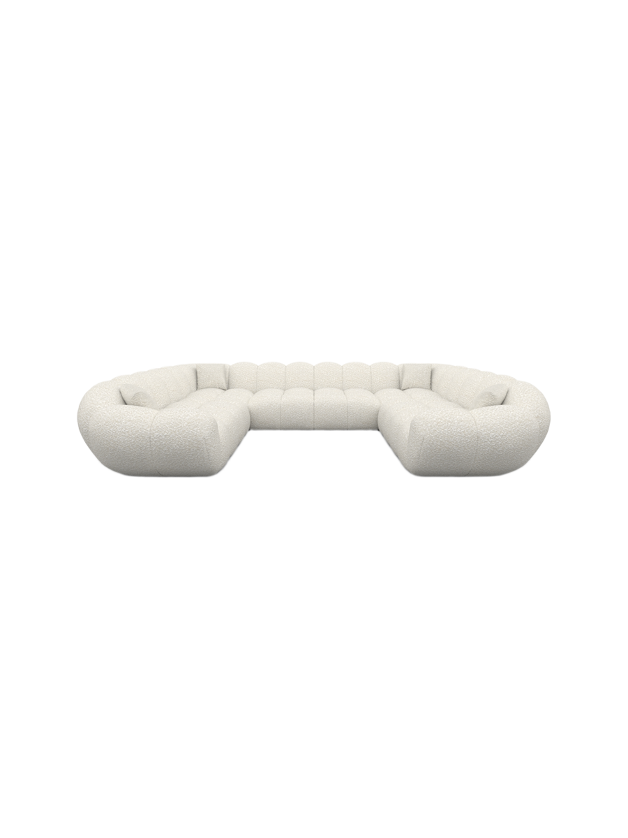 
7-Sitzer Design Panorama-Sofa „Levante Panorama“ mit Bouclé-Bezug - Bouclé Graphit