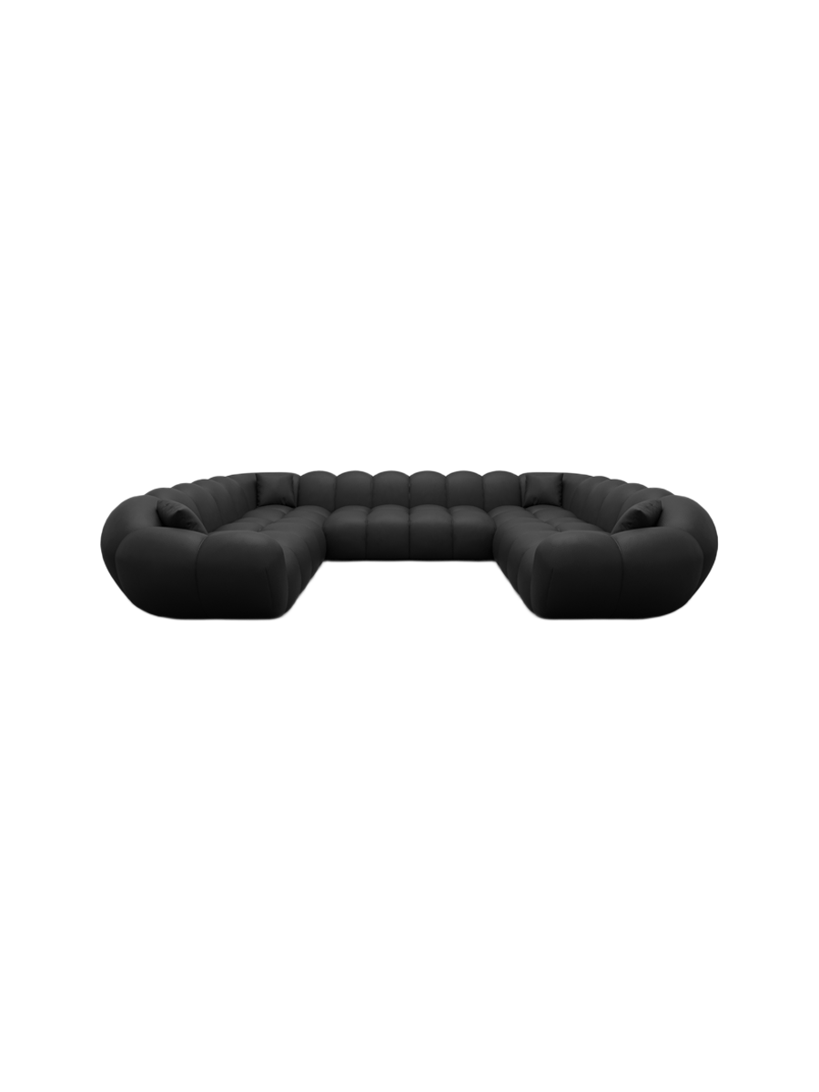 
7-Sitzer Design Echtleder Panorama-Sofa „Levante Panorama“ - Echtleder Beige