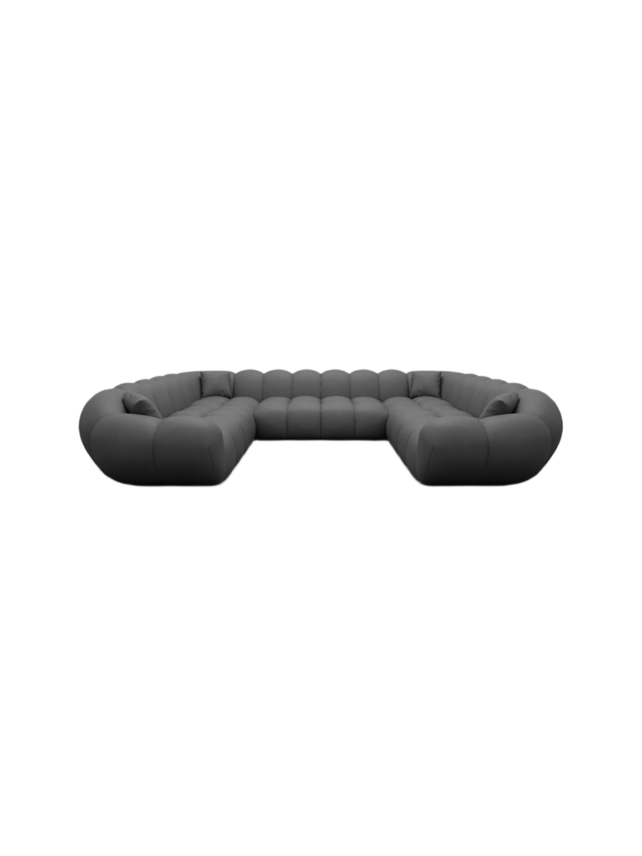 
7-Sitzer Design Echtleder Panorama-Sofa „Levante Panorama“ - Echtleder Beige