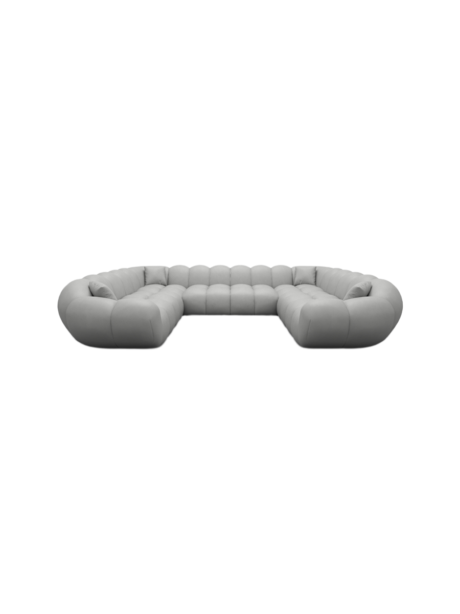 
7-Sitzer Design Echtleder Panorama-Sofa „Levante Panorama“ - Echtleder Beige