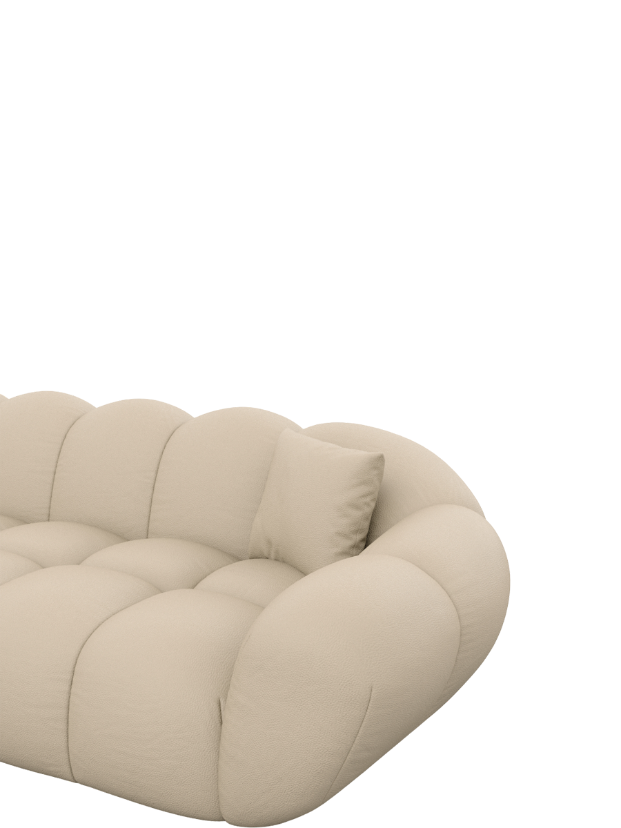 
7-Sitzer Design Echtleder Panorama-Sofa „Levante XXL“ - Echtleder Beige / Lange Seite links