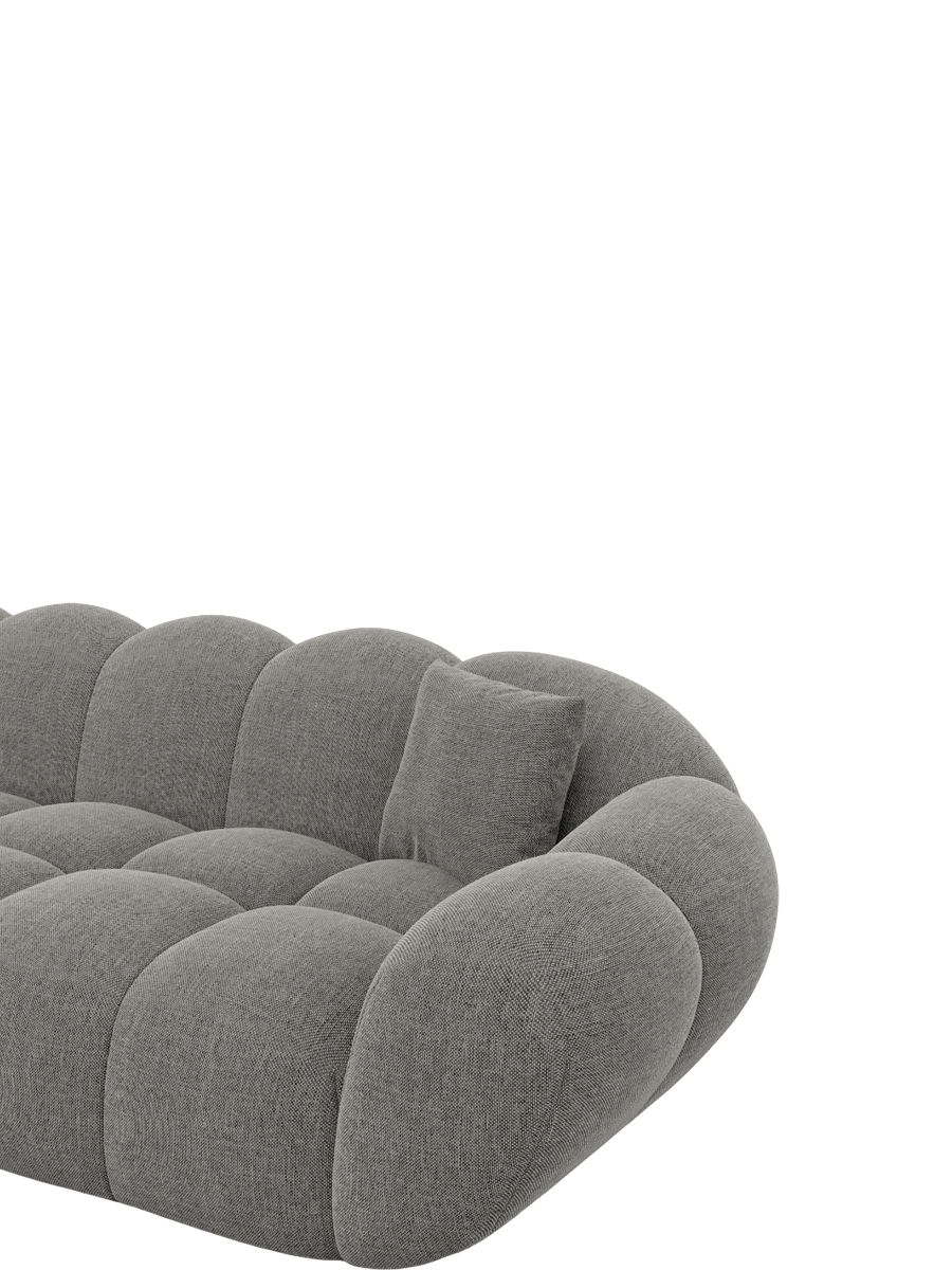 
Divano panoramico di design a 7 posti «Levante XXL» con rivestimento in tessuto strutturato - Tessuto strutturato Grigio / Lato lungo a sinistra
