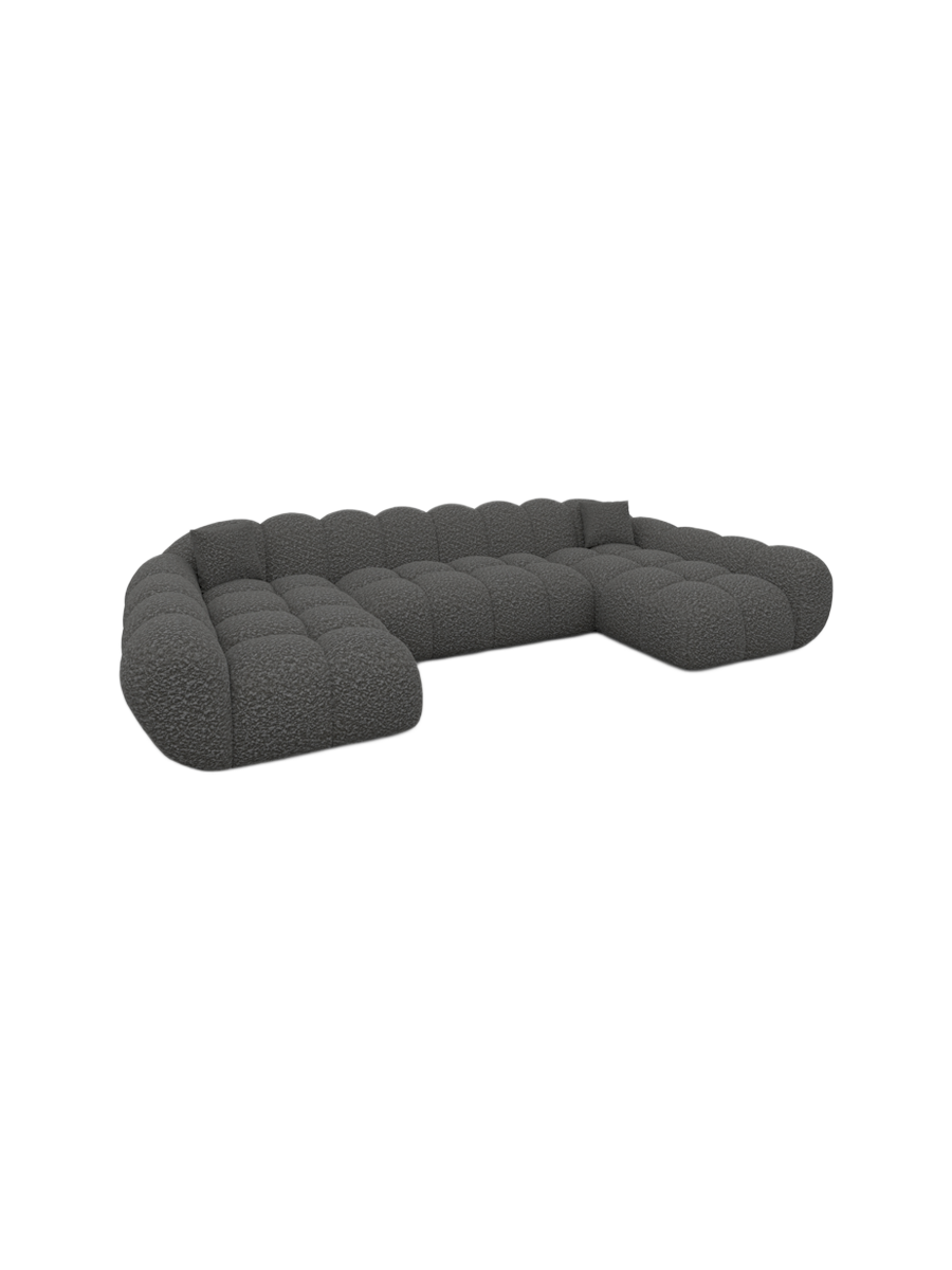 
6-Sitzer Design Panorama-Sofa „Levante Studio“ mit Bouclé-Bezug - Bouclé Graphit