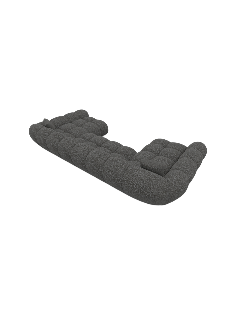 
6-Sitzer Design Panorama-Sofa „Levante Studio“ mit Bouclé-Bezug - Bouclé Graphit