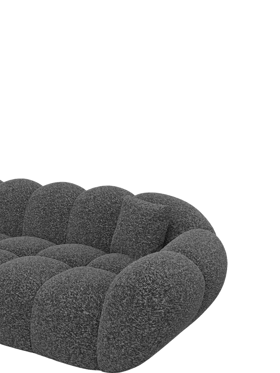 
6-Sitzer Design Panorama-Sofa „Levante Studio“ mit Bouclé-Bezug - Bouclé Graphit