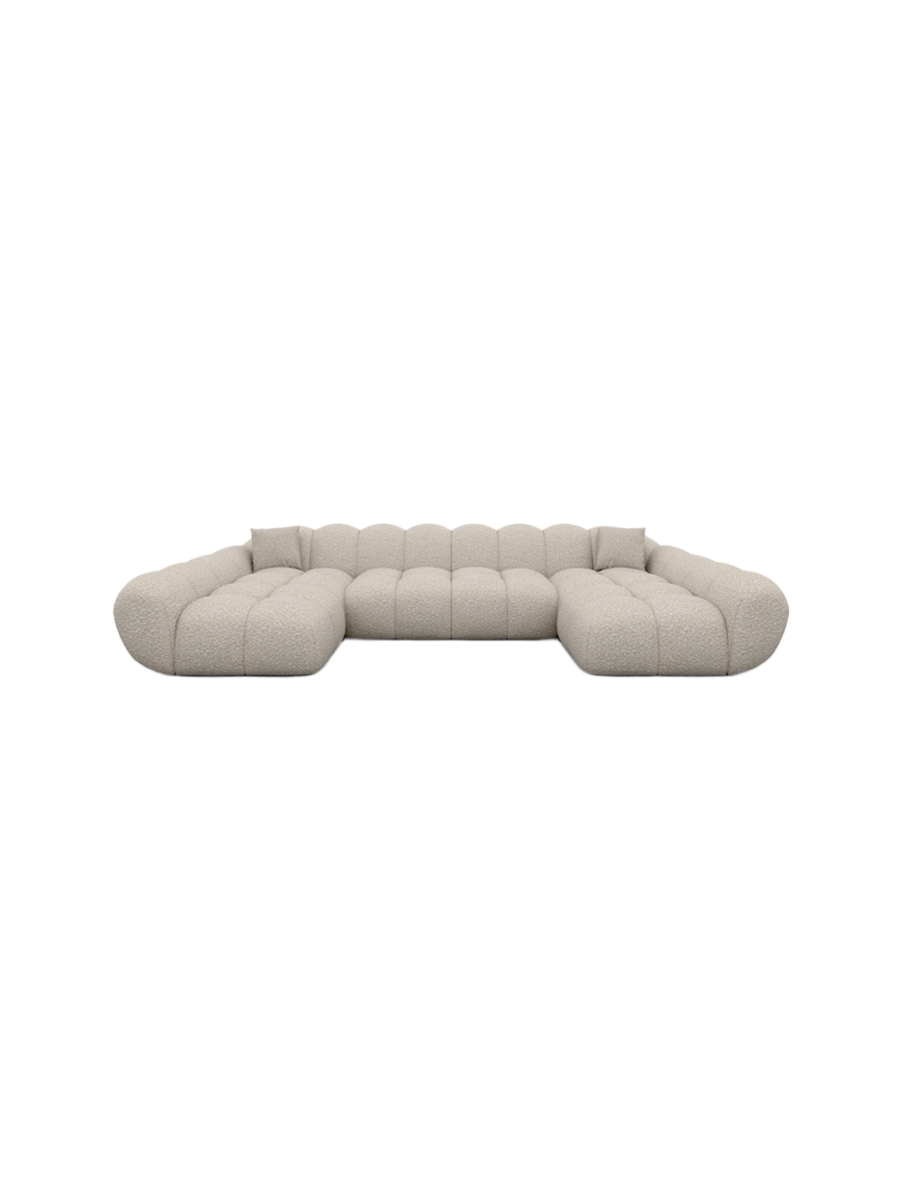 
6-Sitzer Design Panorama-Sofa „Levante Studio“ mit Bouclé-Bezug - Bouclé Graphit
